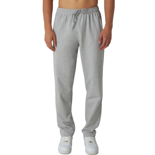 Smith & Solo Jogginghose Herren – Baumwolle Sporthose mit Reißverschlusstaschen Lang, Freizeithose Trainingshose, Sport Hosen Männer, Sweatpants Jogger, Laufhose Baumwoll (Grau, S)