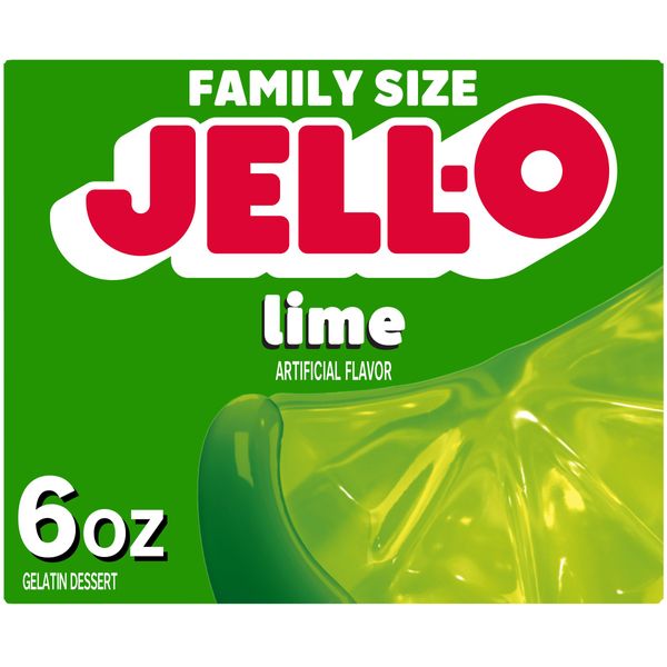 Jell-O Lime Gelatin Dessert Mix, Family Size, 6 oz Box