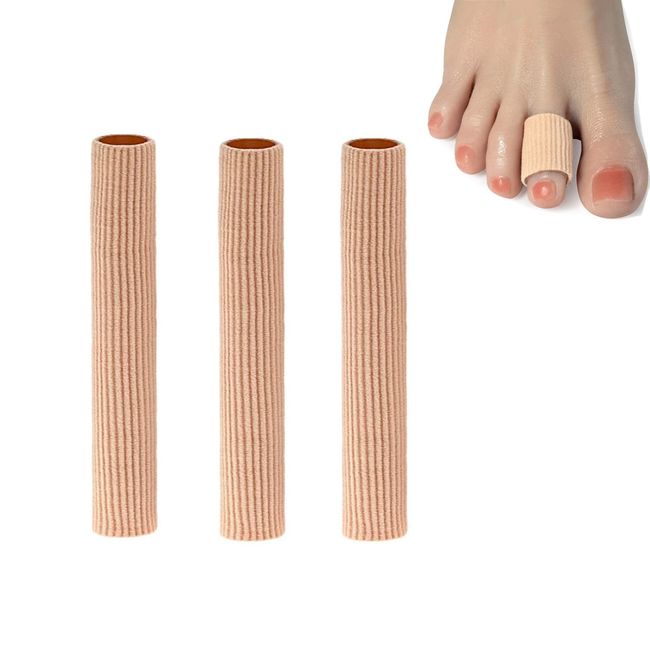 Bessy shop Toe Cushion Tube, 3Pcs CuttableToe Tubes Sleeves Soft Gel Toe Sleeve Protectors for Cushions Corns Relief Toe Pressure Pain