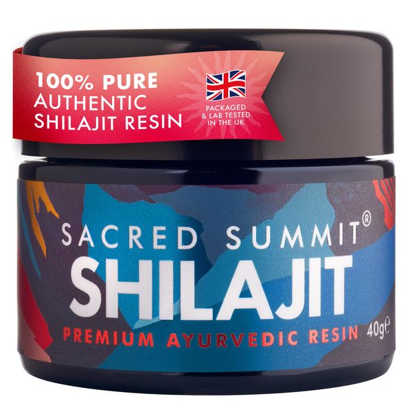 Sacred Summit® Authentic Shilajit Resin, (40g) 3 Months Supply, Pure, Organic, Vegan, Ethically Sourced, Produced and Lab-Tested in UK, Rich in Fulvic & Humic Acid, Boosts Energy, Stamina