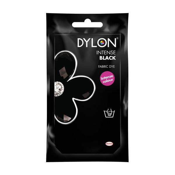 DYLON Hand Dye, Fabric Dye Sachet for Clothes, Soft Furnishings and Projects, 50 g - Intense Black