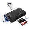 Portable Card Reader, SD/TF Card Reader, Flash Memory Card Reader, Deear Card Reader, USB3.0+Type-C + Micro USB Multi-Function Card Reader, Simultaneous Reading/Writing, High Speed Data Transfer,