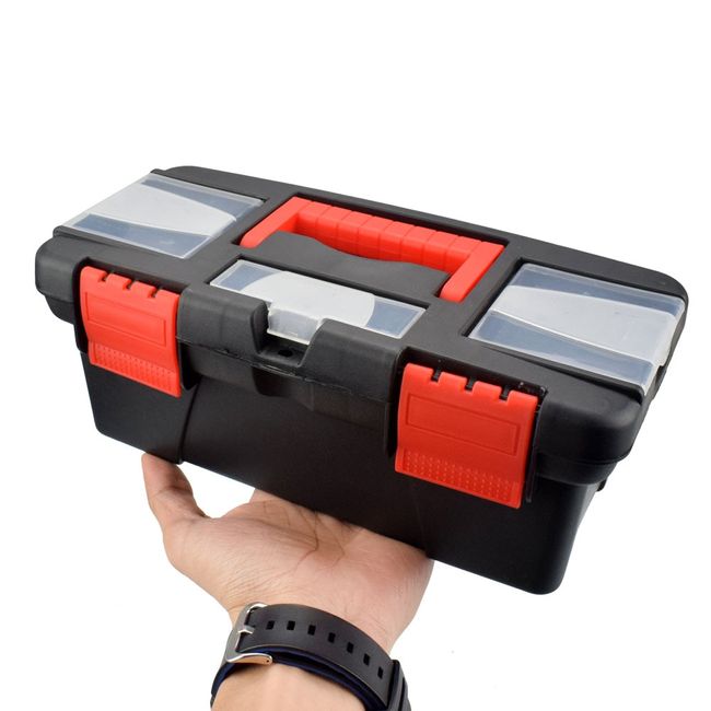 NEWACALOX Portable Hardware Storage Box 4-layer Parts Plastic Tool Box  Outdoor Toolbox for Repair Fishing