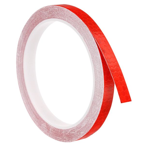 PATIKIL Reflective Tape, 1 Roll 26 ft x 0.4-inch Waterproof Adhesive High Visibility Caution Warning Safety Tape Reflector for Trucks Trailers Cars, Red