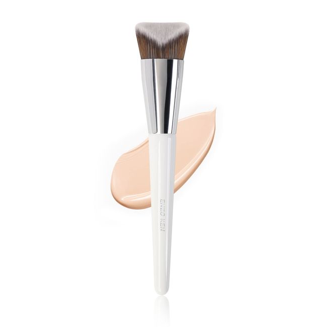 Creme Kontur Make-up Pinsel von ENZO KEN, Dreieckiger V-Schnitt Doppelseitig Foundation Pinsel für Makelloses Nasse Kosmetik, Flüssige Blusher, Bronzer, Concealer, Highlighter, Gel, Sonnenschutz. 822W