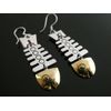 Fishbone Skeleton Mexico Sterling Silver 925 Drop Dangle Articulated Earrings