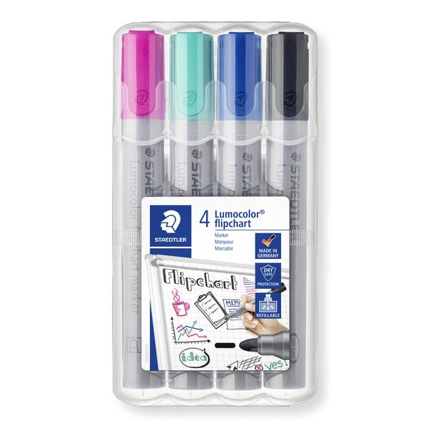 STAEDTLER 356 WP4-1 Lumocolor Flipchart Markers (Pack of 4)