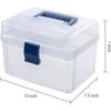10 Inch Clear and Blue First Aid Clear Bin, Medicine Storage Box Container