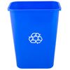 TableTop King 41 Qt. / 10 Gallon Blue Rectangular Recycling Wastebasket