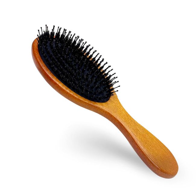 RAIN’S SECRET Boar & Nylon Bristle Brushes for Women Men Kid,Natural Wooden Brush, Wet/Dry Hair Smoothing Massaging Detangling,Scalp Massage, Perfect Hair Care Tool