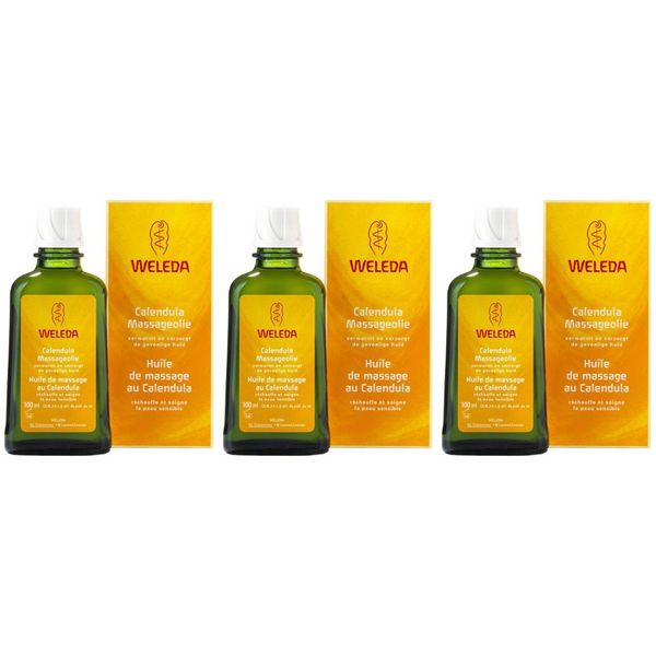 Calendula Massage Oil Pack of 3 100 ml Weleda