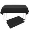 LATRAT 2 Pcs Black Tablecloth Cover, Rectangular Plastic Disposable Tablecloths, Black, 137 x 274 cm