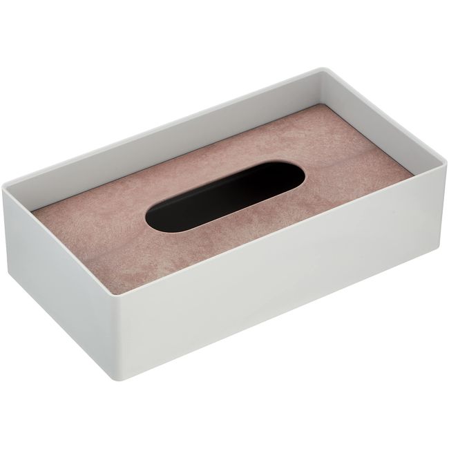 104Lab. (Jushi Lab) Tissue Case, Tissue Box, Tissue Cover, Stylish, Sustainable, Cedar Bark and Pink, Beige (Lid) x Gray (Body) Long, Made in Japan