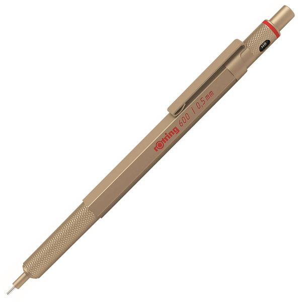 Rotring 2158796 rOtring 600 0.02 inch (0.5 mm) Mechanical Pencil, Luxury Writing Utensil,Stationery, Made in Germany, Drafting Pen, Professional Ballpoint Pen, Gold