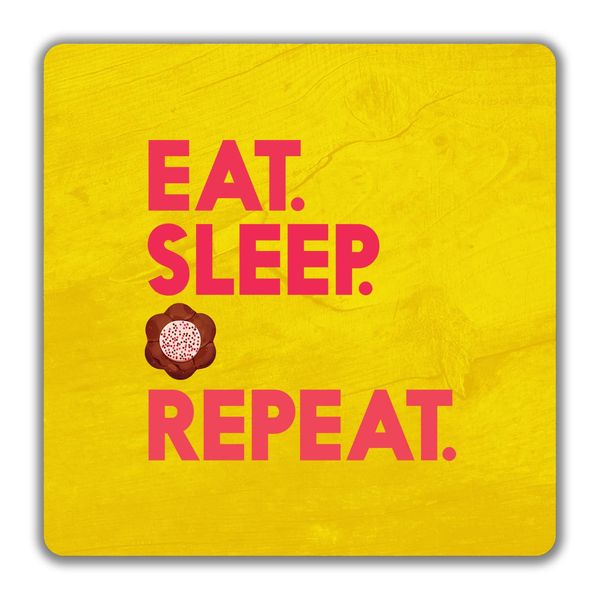 Shopagift Eat Sleep Biscuits 2 Pack Coasters Baker Cookies Chef - 9cm x 9cm