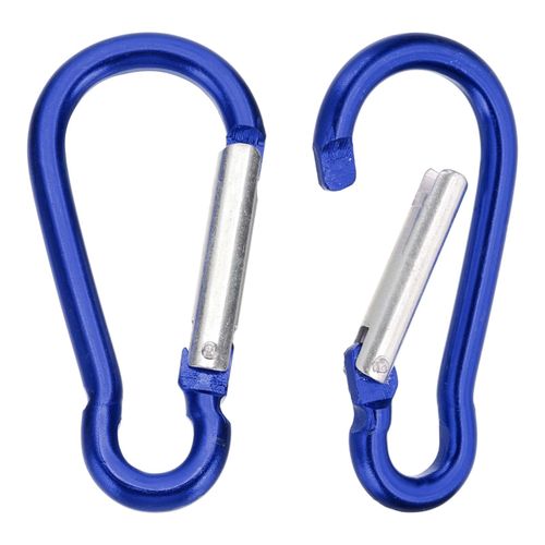 PATIKIL Spring Snap Hook, 2 Pack Aluminum Alloy Key Clasp Small Keychain Clip 44lbs for Camping Hiking Traveling Keys Plant Hanging, Blue
