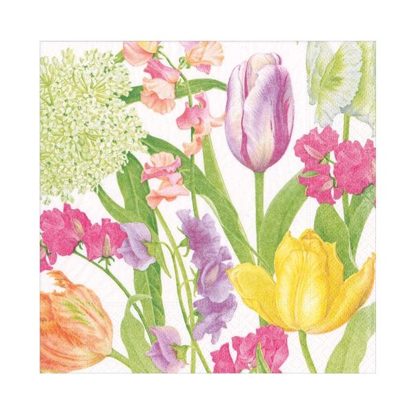 Caspari Spring Flower Show Spring Flowers by Karen Kluglein Luncheon Paper Table Napkins 20 in a Pack 33cm Square