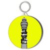 Gift Insanity BT (BRITISH TELECOM) TOWER - POP ART - YELLOW BACKGROUND - 45mm Keyring