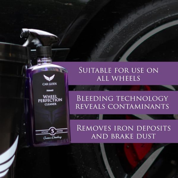 Car Gods Alloy Wheel Cleaner & Wax & Microfibe Wash & Drying Cloth Detailing Kit