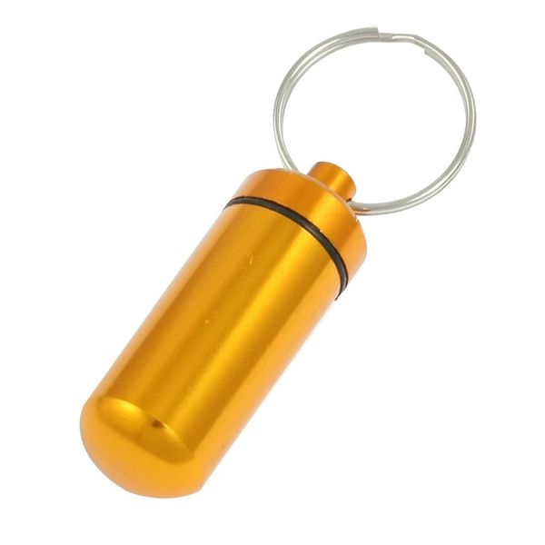 Portable Pill Case Medicine Case Medicine Holder Aluminum Alloy Waterproof Outdoor (Orange)