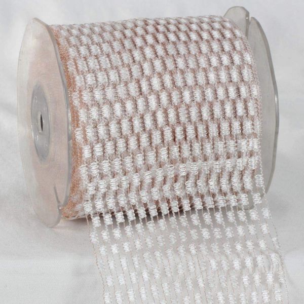 Cream White Stretchglitter Craft Ribbon 4" x 22 Yards