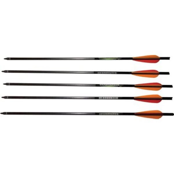 BARNETT Outdoors Carbon Crossbow Arrows 5-Pack, Lightweight Hunting Bolts with Half-Moon Nock and Field Points, 20"