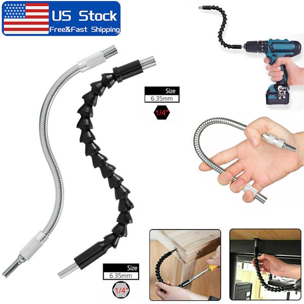 2X Right Angle Extension Screwdriver Drill Bit Flexible Shaft Holder Attachment