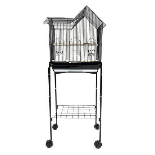 YML 1754 Bar Spacing Villa Top Bird Cage Black With stand