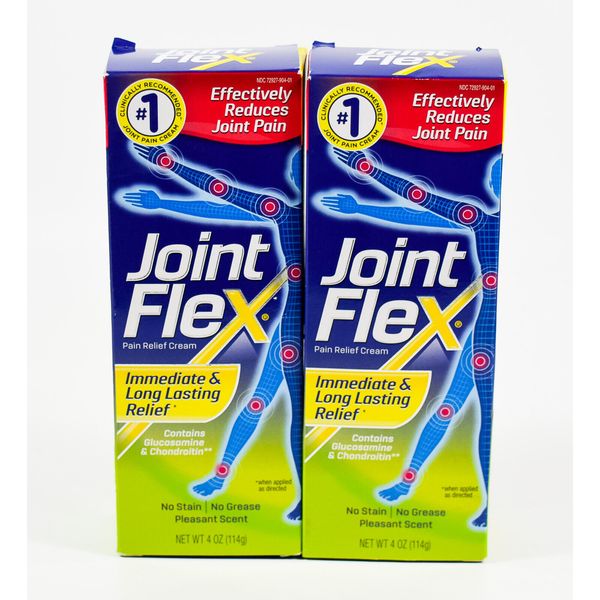 2 JointFlex Pain Relief CREAM 4oz Glucosamine Chondroitin pleasant scent 09/2026