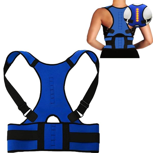 Posture Corrector Magnetic Neoprene Orthopedic Belt Brace, Adjustable Therapy Lumber Spine Lower Backache Waist Spinal Support Strap Lower Upper Back Scoliosis Shoulder Neck Pain Relief for Men Women