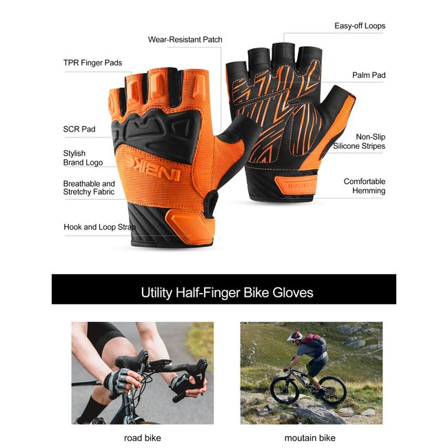 Inbike bike gloves men half finger 2024 bicycle gloves 5mm gel pad cycling