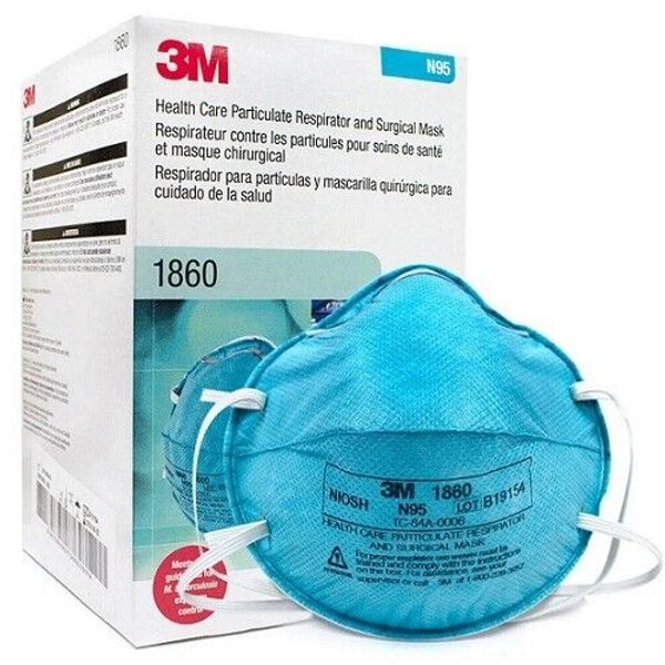 3M 1860 Health Care Particulate Respirator and Surgical Mask N95 (20EA/BX)