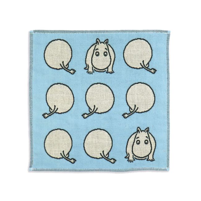 Moomin Towel Museum Retro Towel Handkerchief, Triple Gauze, Blue, 47-2600060, Approx. 9.8 x 9.8 inches (25 x 25 cm)