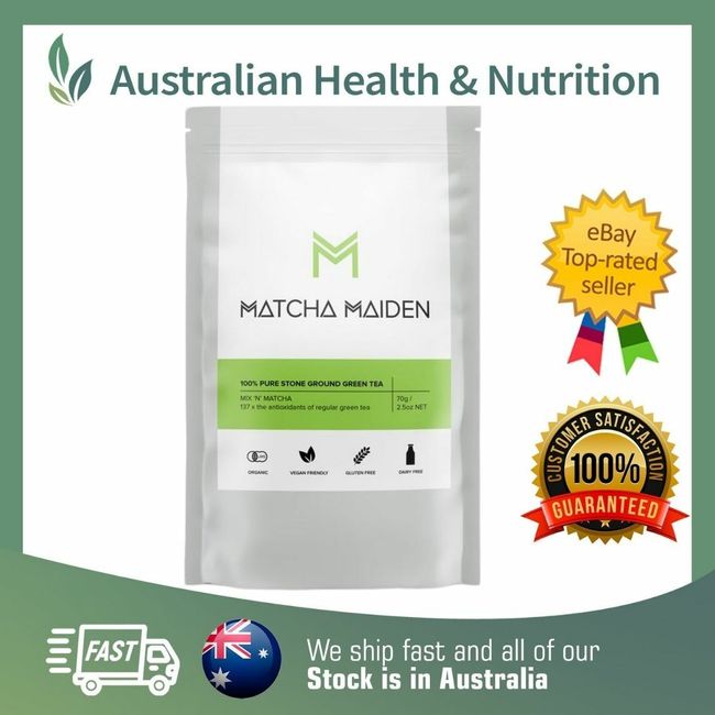 MATCHA MAIDEN ORGANIC MATCHA GREEN TEA 70GM + FREE SAME DAY SHIPPING