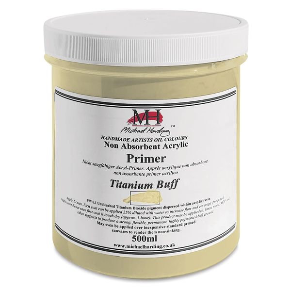 Michael Harding, Non-Absorbent Acrylic Primer, Titanium Buff, 500ml, NAAPTB5