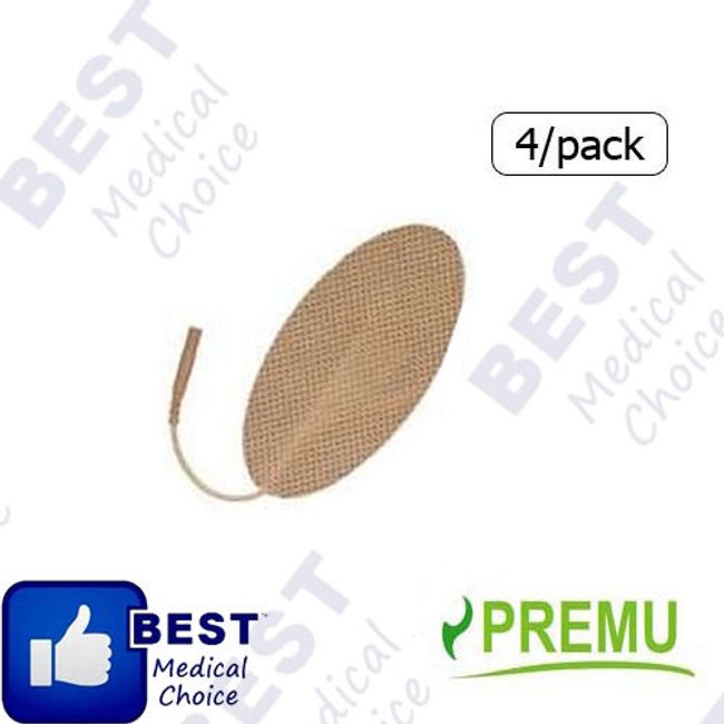 20 RE-USABLE ELECTRODE PADS FOR CHATTANOOGA TENS / EMS UNITS 2X4 OVAL TAN CLOTH