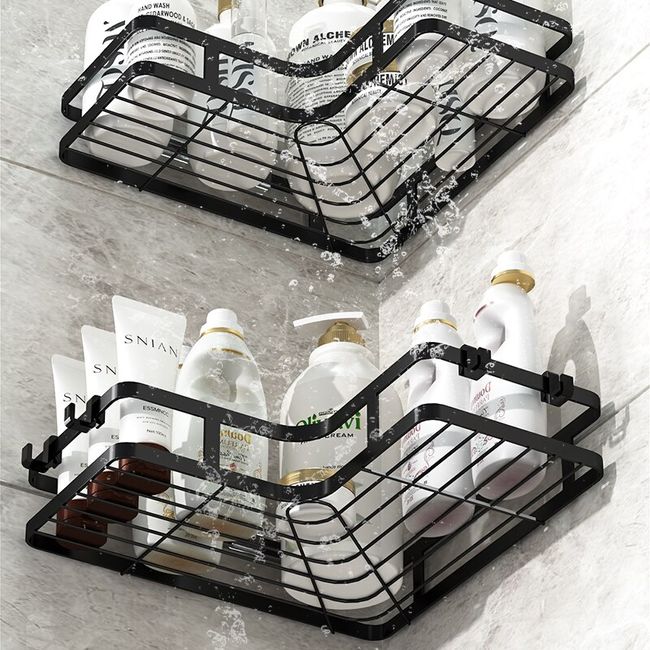 Household Tools Shower Rack Punch-free Shower Caddy Shelves Slide Bar for  Shower Head, Shampoo, Soap HolderSuitcase,with Stainless Steel Guardrail