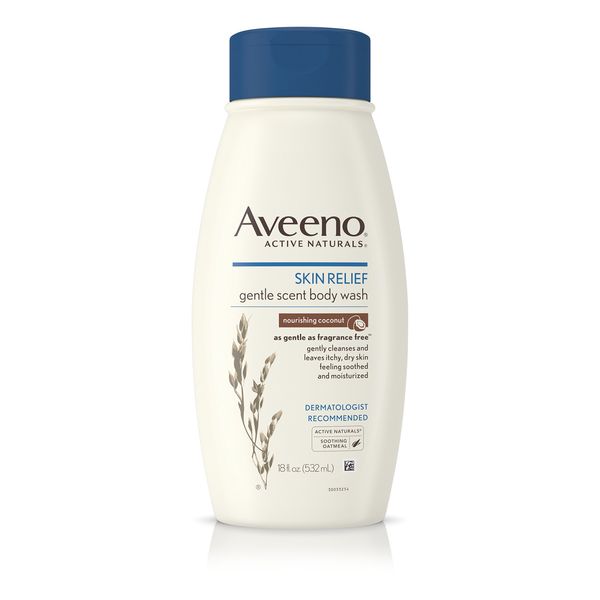 Aveeno Body Wash Skin Relief Nourishing Coconut 18 Ounce (532ml) (2 Pack)