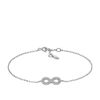 Fossil Women's Infinity Sterling Silver Chain Bracelet, JFS00633040