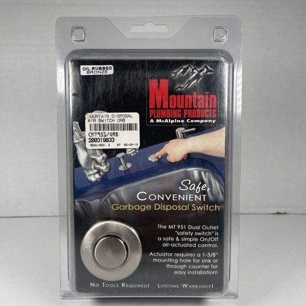 Mountain Plumbing MT951 Garbage Disposal Air Switch Brand New Brushed Stainless