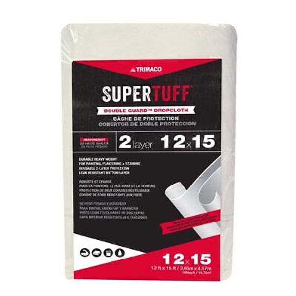 2703 Supertuff Double Guard Two Layer Leak Resistant Dropcloth 12 By 15feet