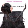 YEESHEDO 2 Pack Ponytail Extensions, Wrap Around Yaki Ponytail Extension and Curly Ponytail Magic Hairpiece Synthetic Hair Extension For Women (24inch,Black)