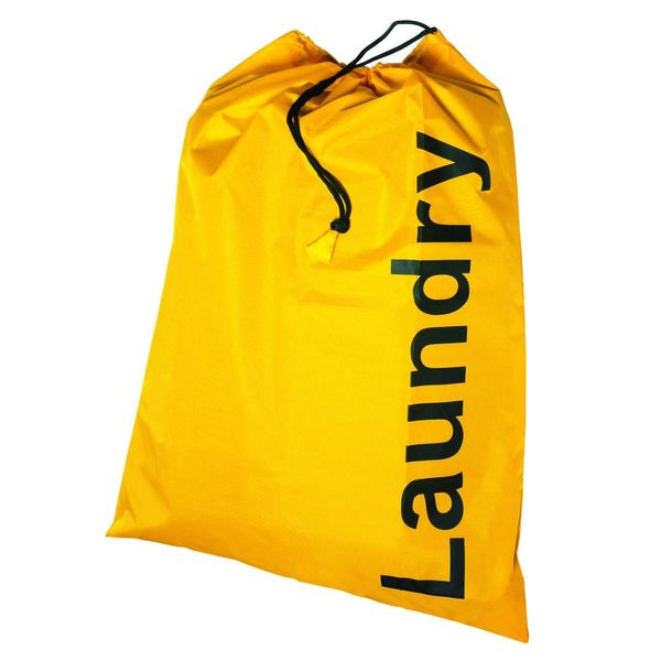 Kleiber Laundry Bag with Draw String Closure, Yellow, Fabric, 24 x 16 x 1 cm