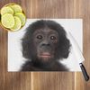 Black Baby Monkey Black Glass Chopping Board Kitchen Worktop Saver Protector