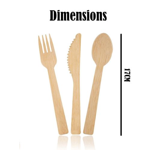 PRODINE 150Pcs Eco Friendly Cutlery Set Biodegradable Wooden Disposable Cutlery Set for Partes, Natural Wooden Cutlery Set for Camping 50 Spoons, 50 Forks, 50 Knives