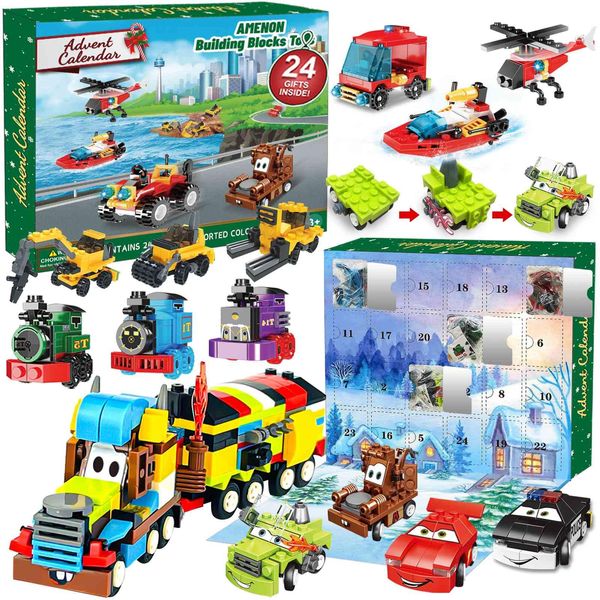 Christmas Advent Calendar 2024 with Insect Building Blocks for Kids, 24 Days Christmas Countdown Calendars 12 in 1 Building Blocks Stem Toys for Boys Girls Toddler Xmas Stocking Stuffers