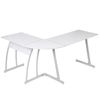 58" Computer Gaming Laptop Table L Shaped Desk Workstation Office Desk White