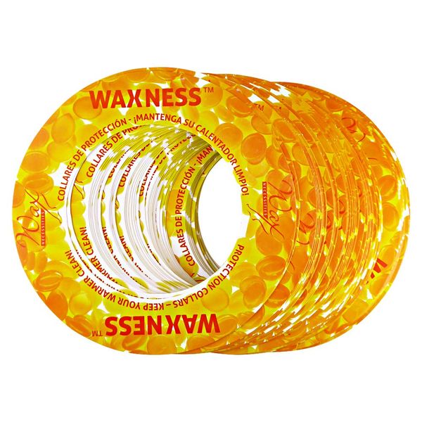 Waxness Waxing Protection Collars 50 Pack Yellow Fits Most 14 Ounces Tin Brands