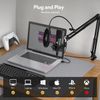 Professional All-Metal USB Microphone with Adjustable Boom Arm and Filter
