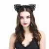 Halloween Cat Ears Headband, Makeup Party Lace Cat Ears Headband,Halloween Carnival Party Masquerade Cosplay Sweet Sexy Women Lace Hair Accessories Headband Costume Accessories
